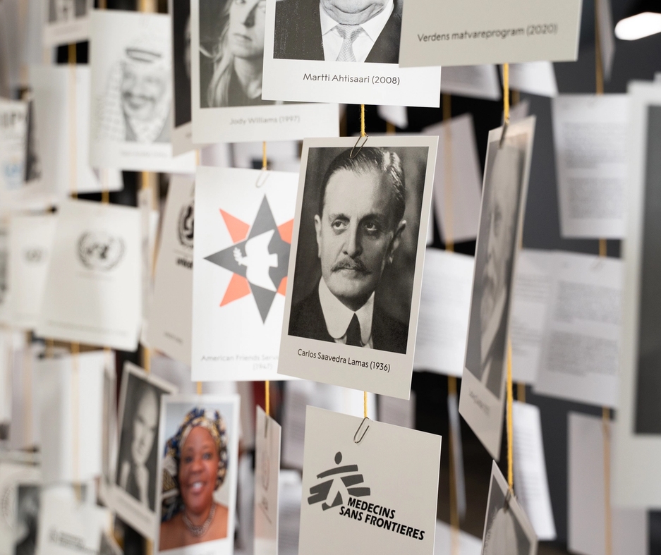 Fra labratoriet, bilder av fredsprisvinnere