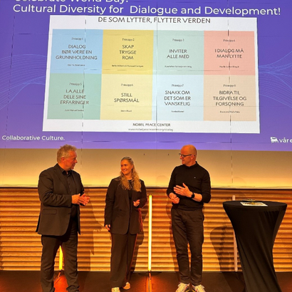kulturkompaniet under en presentasjon om dialogdagen