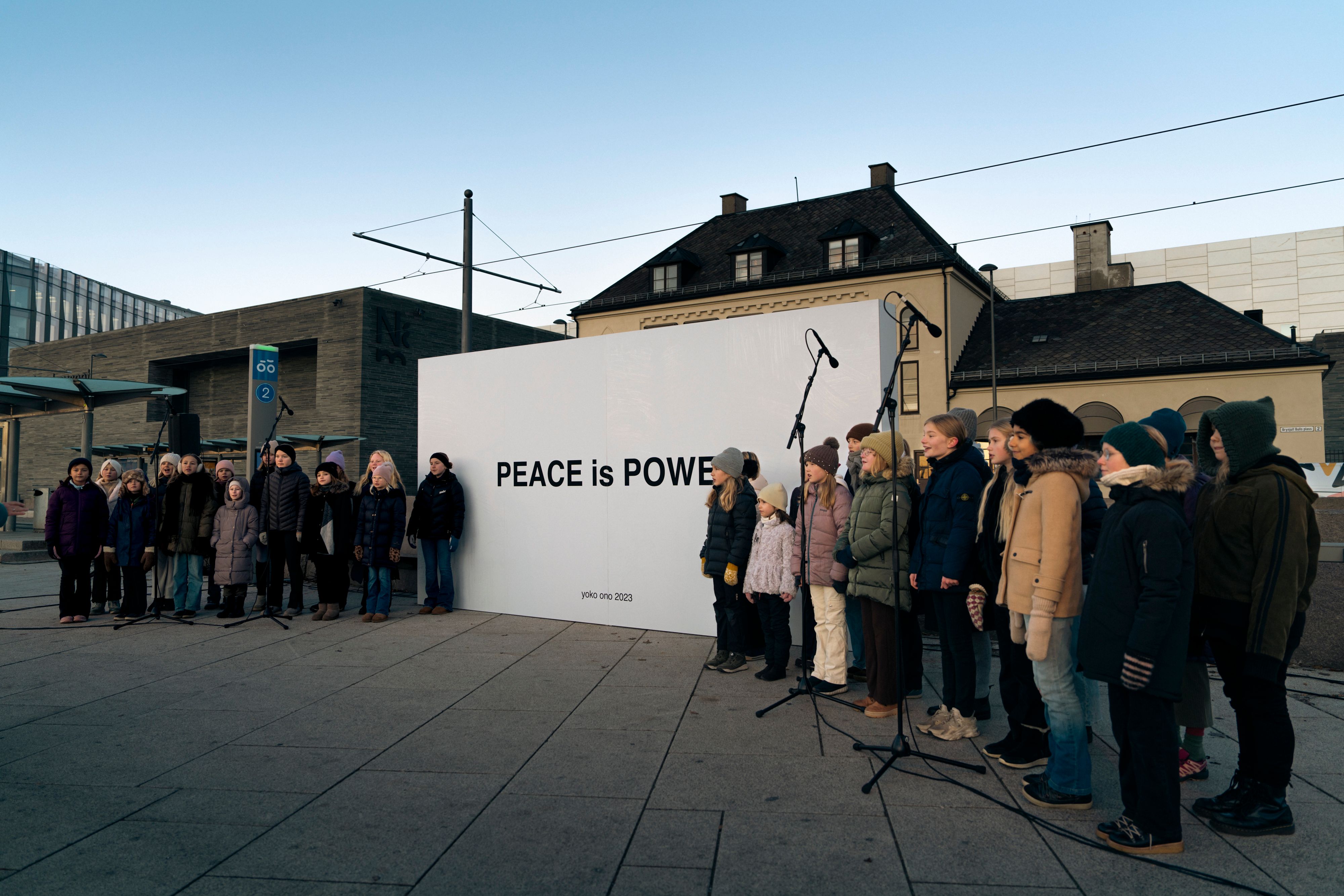 Yoko Ono kampanje fra Oslo november 2023