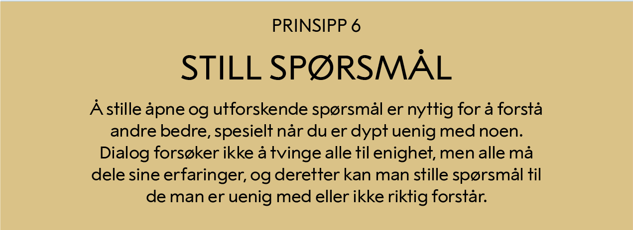 Dialogprinsipp 6: Still spørsmål