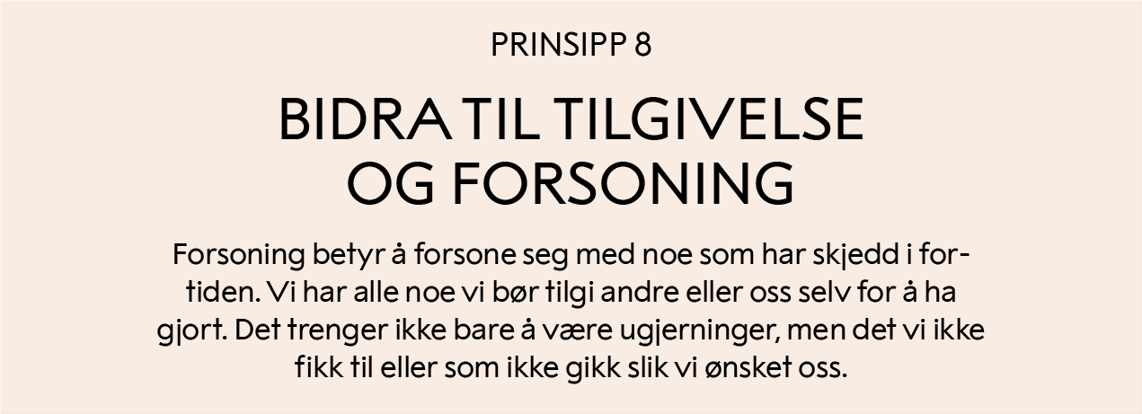 Dialogprinsipp 8: Bidra til tilgivelse og forsoning
