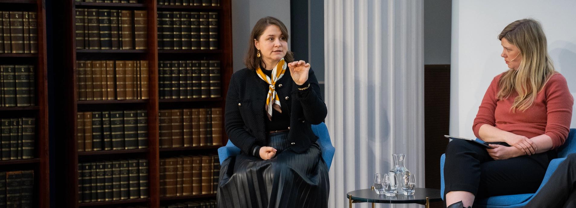 Oleksandra Romantsova på Nobel Peace Talks arrangement