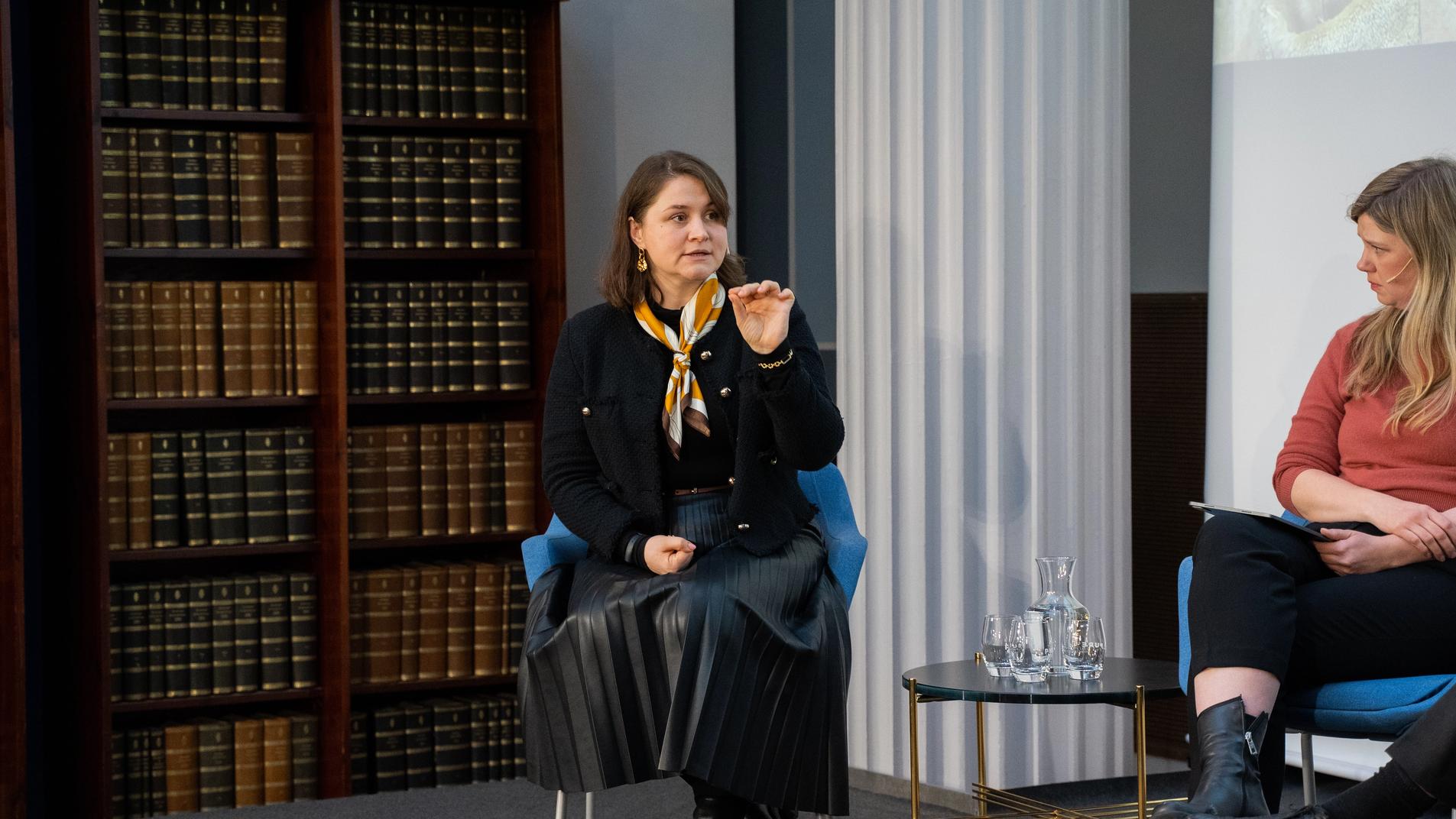 Oleksandra Romantsova på Nobel Peace Talks arrangement