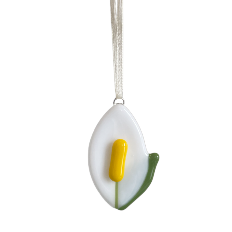 Fredslilje juletrepynt laget av glass