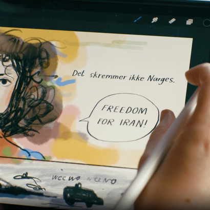 tegning av tegneserie på ipad.