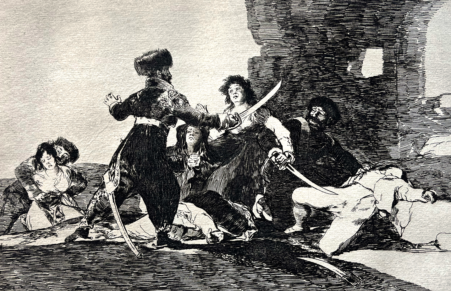 Goya illustrasjon som viser soldater som skader sivile.