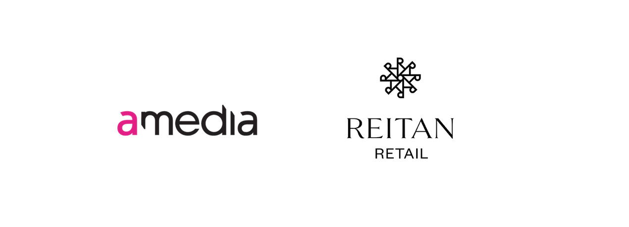 Logorekke Amedia og Reitan Retail