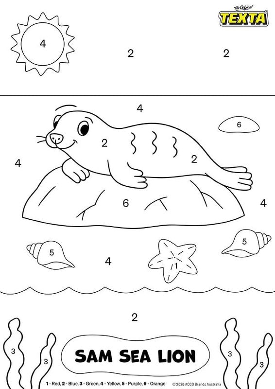 Colouring sheet — Colour by Number Sheet