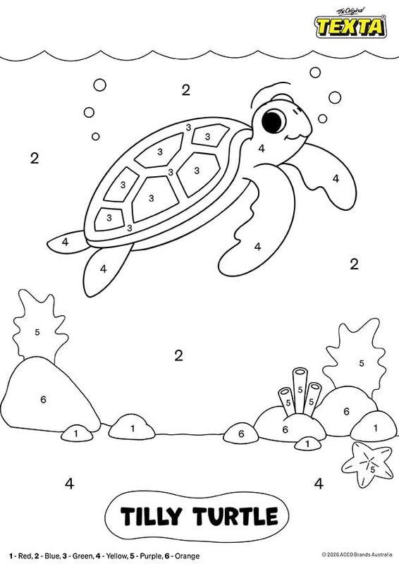 Colouring sheet — Colour by Number Sheet