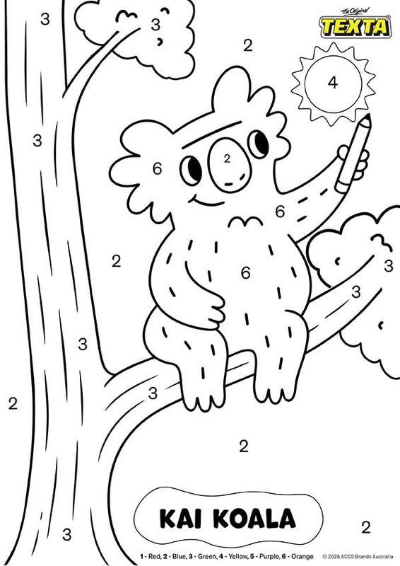Colouring sheet — Colour by Number Sheet