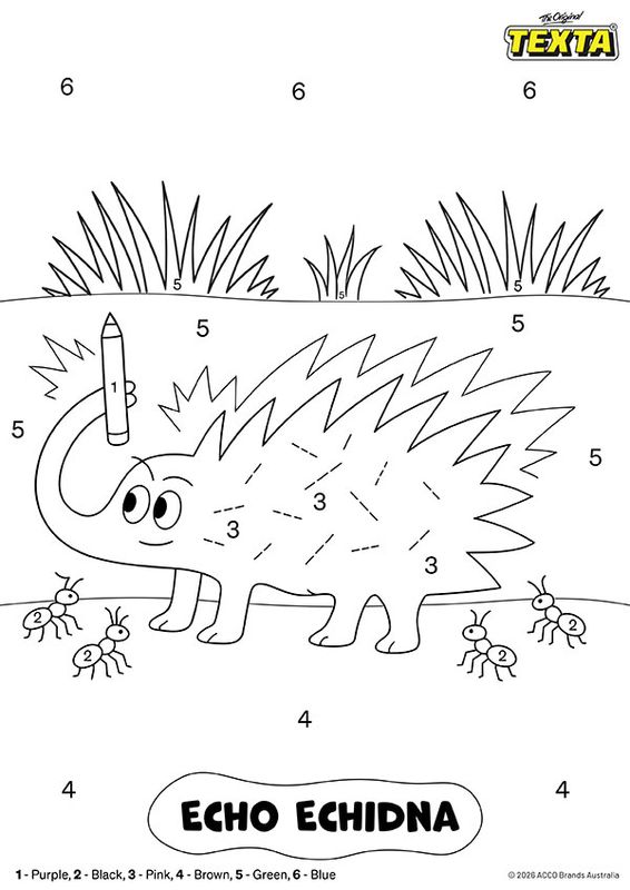 Colouring sheet — Colour by Number Sheet