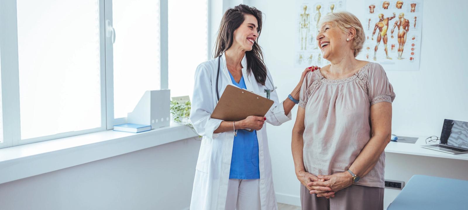 doctor supporting woman during menopause care