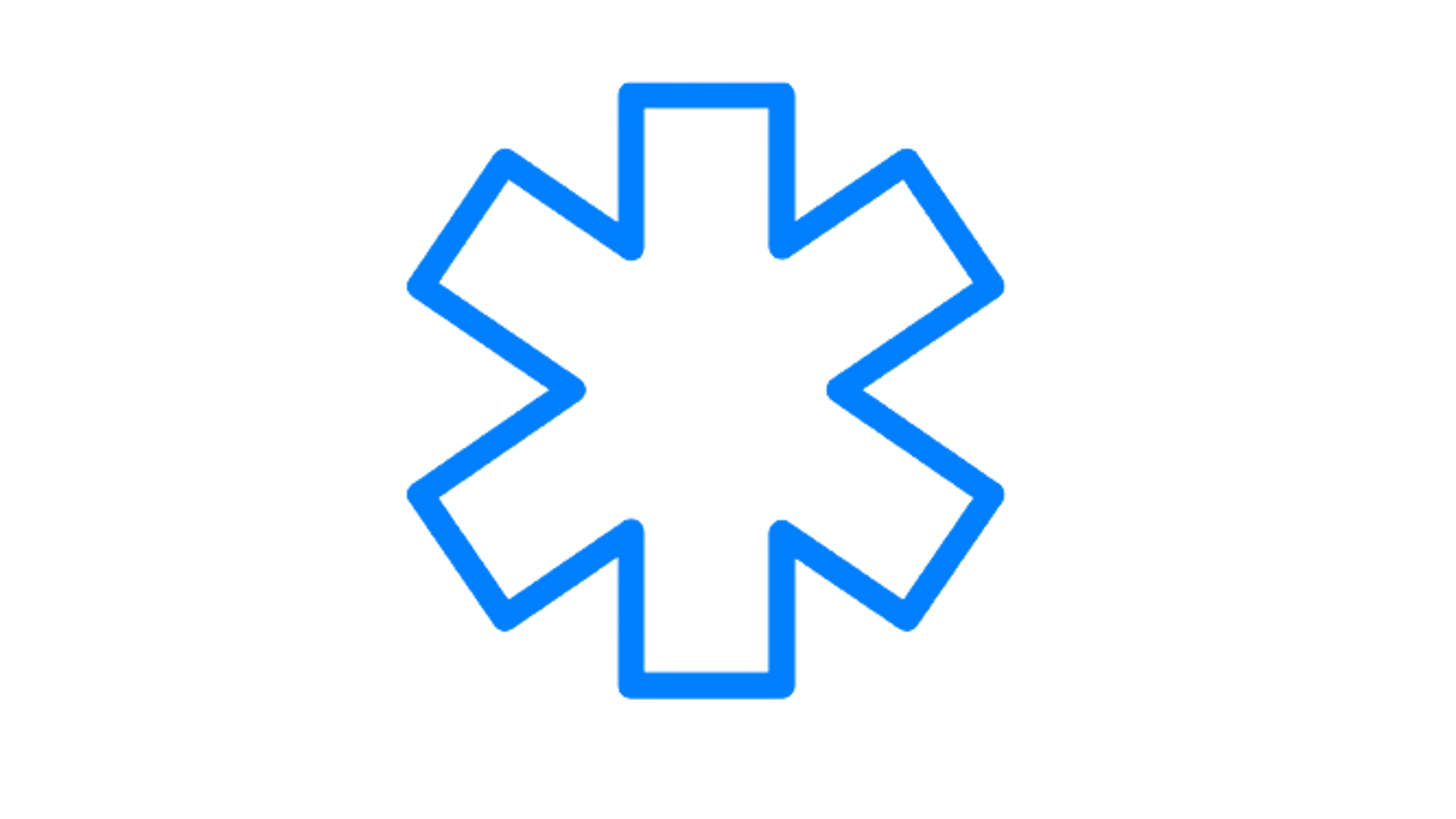 Blue outline of ambulance / emergency symbol