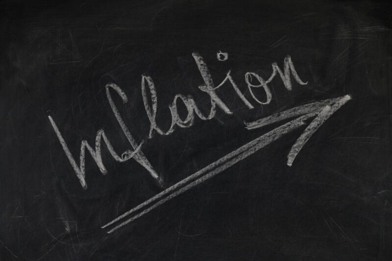 Inflation written on chalkboard
