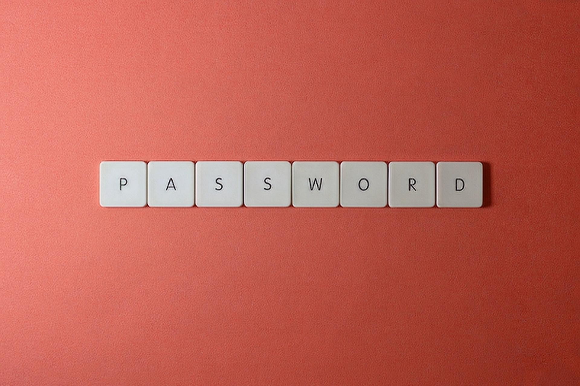 Picture of scrabble pieces spelling the word "Password"