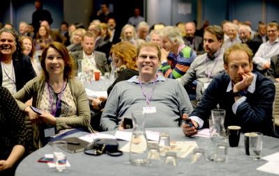I fjor var det totalt nærmere 250 medieledere i salen på Medieleder2015 i Bergen. Foto: Gard Michalsen, Medier24