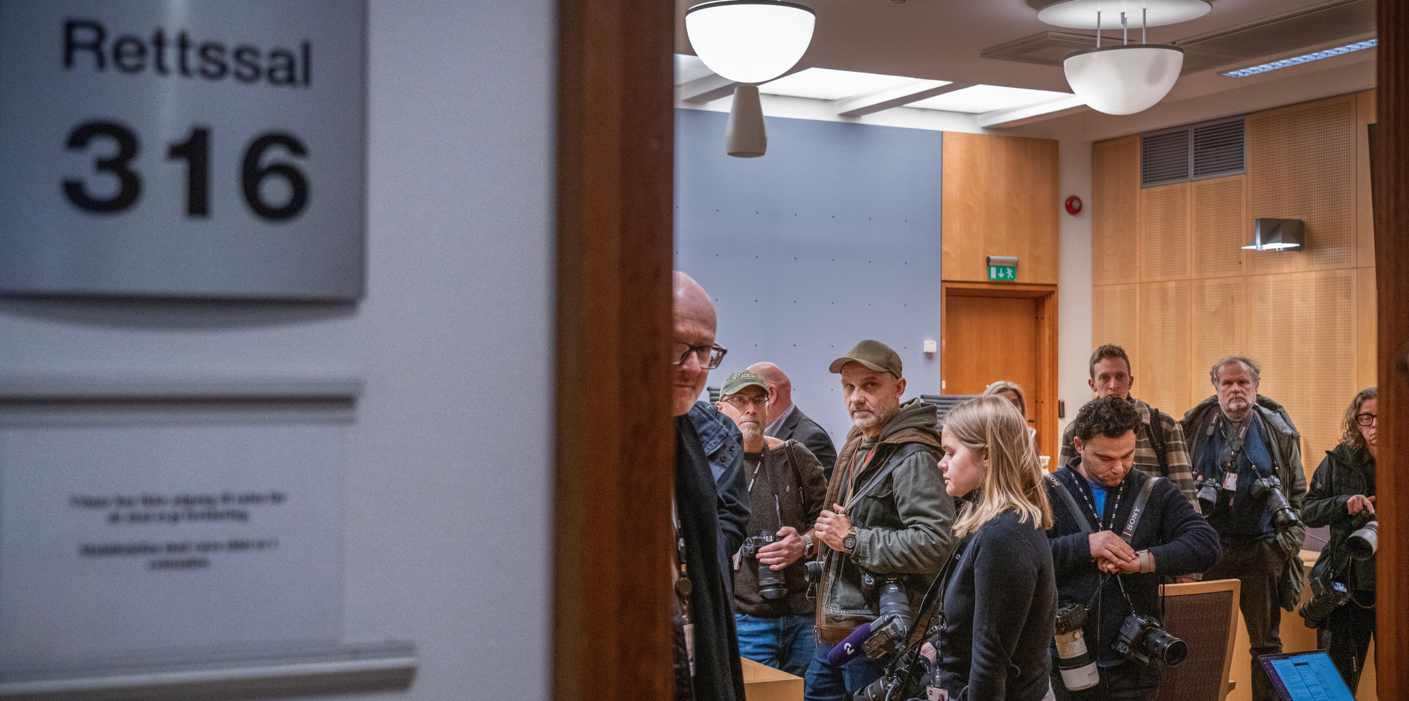 Et stort antall journalister vil være til stede i Oslo tingrett når rettssaken mot Marius Borg Høiby starter 3. februar. Men flere ferske kjennelser gjør arbeidsforholdene krevende i retten. Bildet er fra fengslingsmøtet i november 2024. Foto Ole Berg-Rusten/NTB