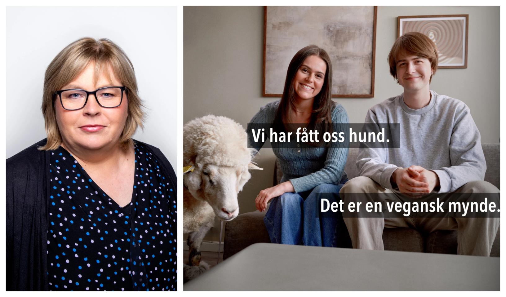 Elin Floberghagen og skjermbilde fra kampanjen