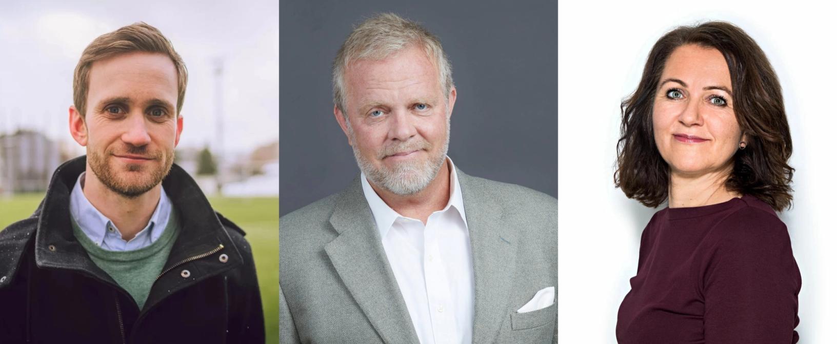 F.v. Simen Pedersen, ansvarlig redaktør i Bodø Nu, advokat Jon Wessel-Aas og Reidun Kjelling Nybø, generalsekretær i NR.Foto: Magy media/Lund & co/Thomas Brun