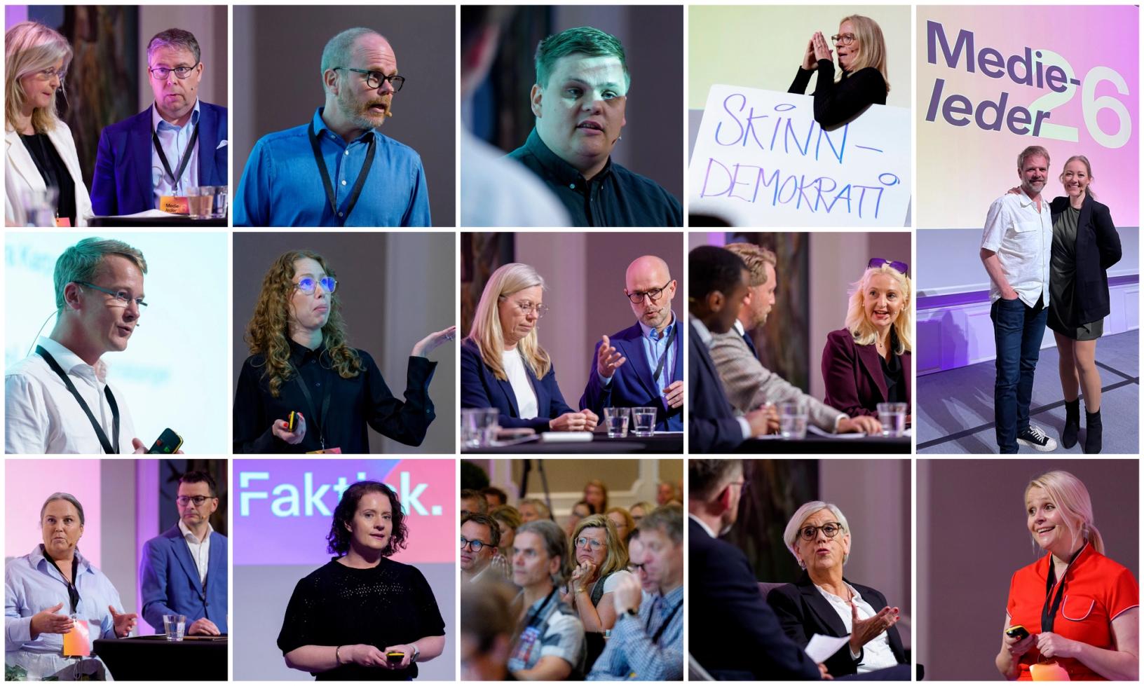 Kollasj av bilder fra Medieleder 2026