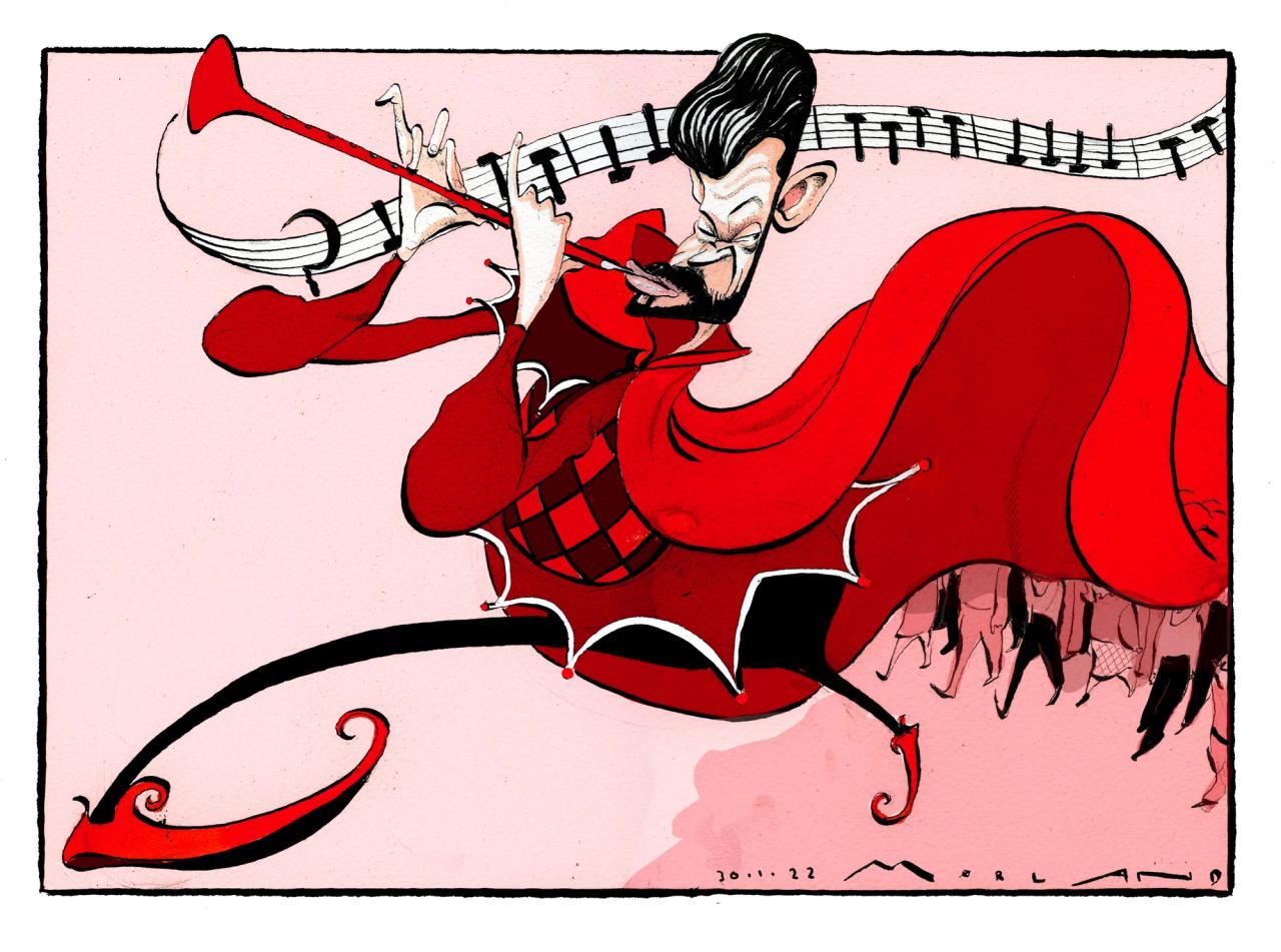 Morten Mørland fikk fjorårets pris for tegningen «Rødt» i VG. (Ill.: Morten Mørland)