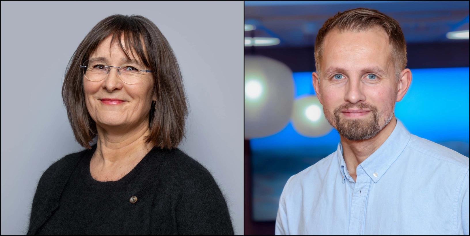 Portrettbilder av Britt Sofie Hestvik og Helge Nitteberg.