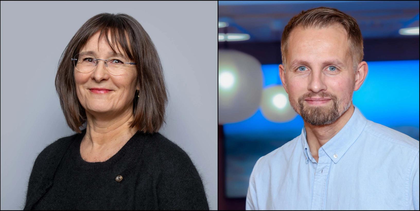 Portrettbilder av Britt Sofie Hestvik og Helge Nitteberg.