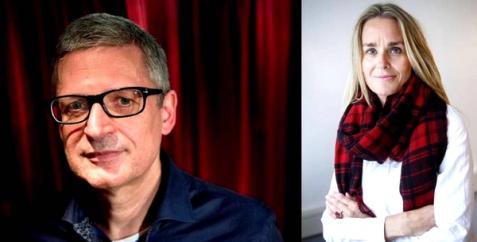 Flemming Rose, tidligere redaktør i Jyllands-Posten, innleder til debatt på ORs årsmøte. Hilde Sandvik er møteleder.