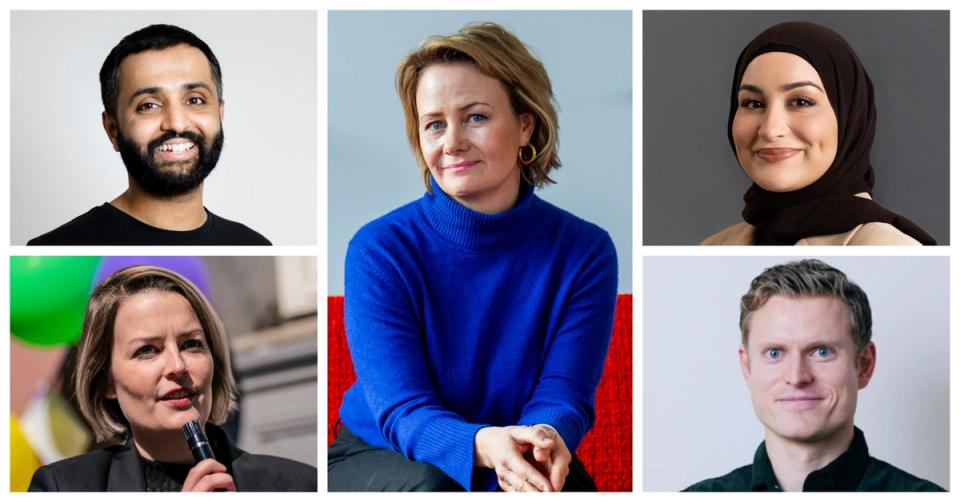 Bilder av Ahmed Fawad Ashraf, Ingvild Endestad, Rabia Musawi, Mikkel Ihle Tande og ordstyrer Sigrid Sollund.