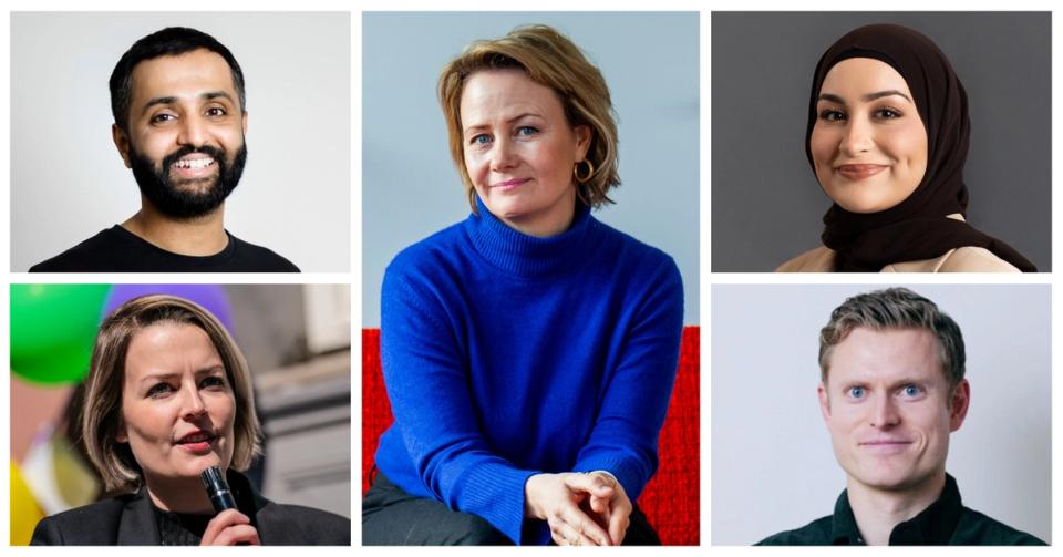 Bilder av Ahmed Fawad Ashraf, Ingvild Endestad, Rabia Musawi, Mikkel Ihle Tande og ordstyrer Sigrid Sollund.