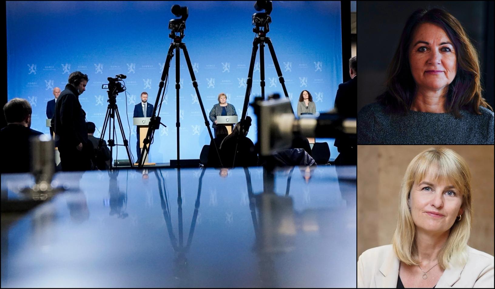 Arbeidet til Totalberedskapskommisjonen viser at medienes rolle er viktigere enn noen gang, konstaterer Reidun Kjelling Nybø, generalsekretær i NR og Randi Øgrey, adm. direktør i MBL(Foto: NTB/Caroline Roka)