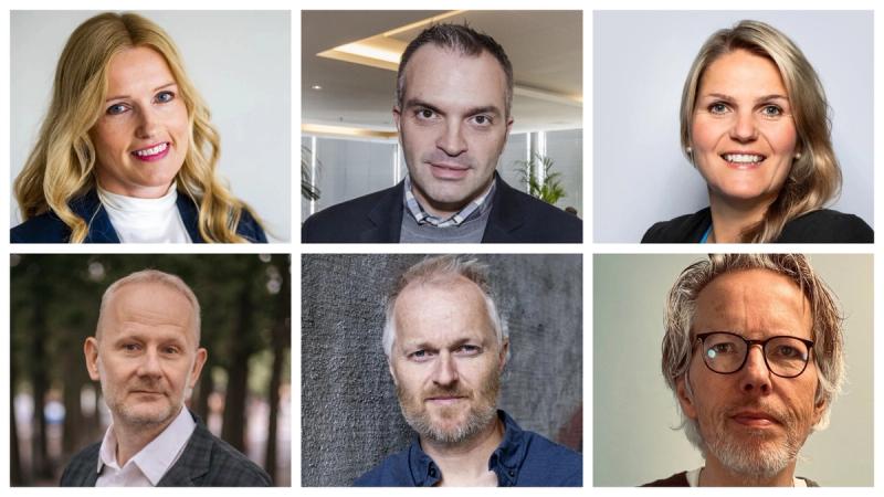 Hilde Schjerve, Bjarte Ystebø, Karoline Riise Kristiansen, Roger Aarli-Grøndalen, Frode Rønning og Kjell Myklebust. Foto: Håkon Mosvold Larsen og Ned Alley, NTB. Marte Vike Arnesen, Journalisten