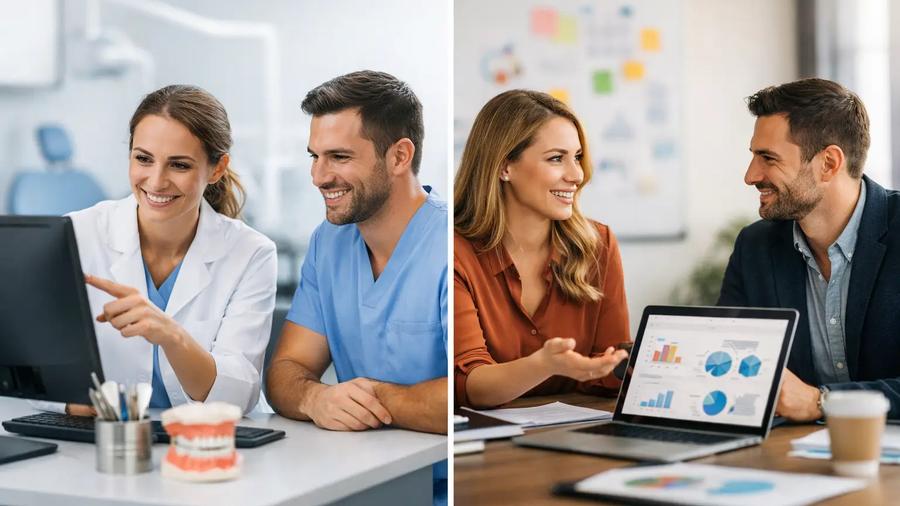 In-house marketing vs a specialized dental marketing agency. Same goal, different scale and results.