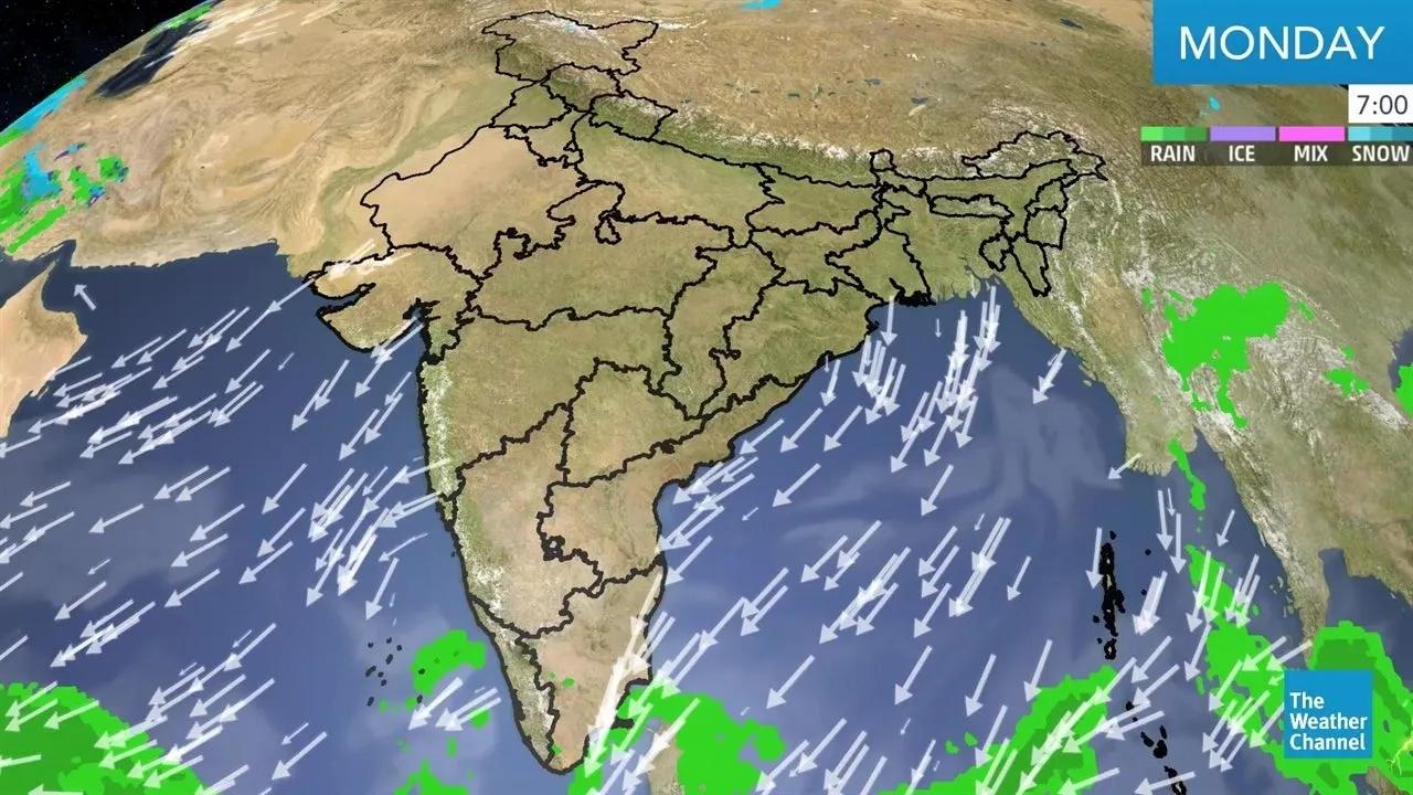 Monsoon as a Dynamic Layer, decoding onset, spread, and withdrawal through geospatial analytics (Illustrative visualization for conceptual understanding).