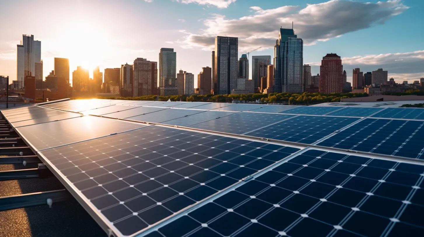 Solar Panels Powering the City Skyline: A Sustainable Future