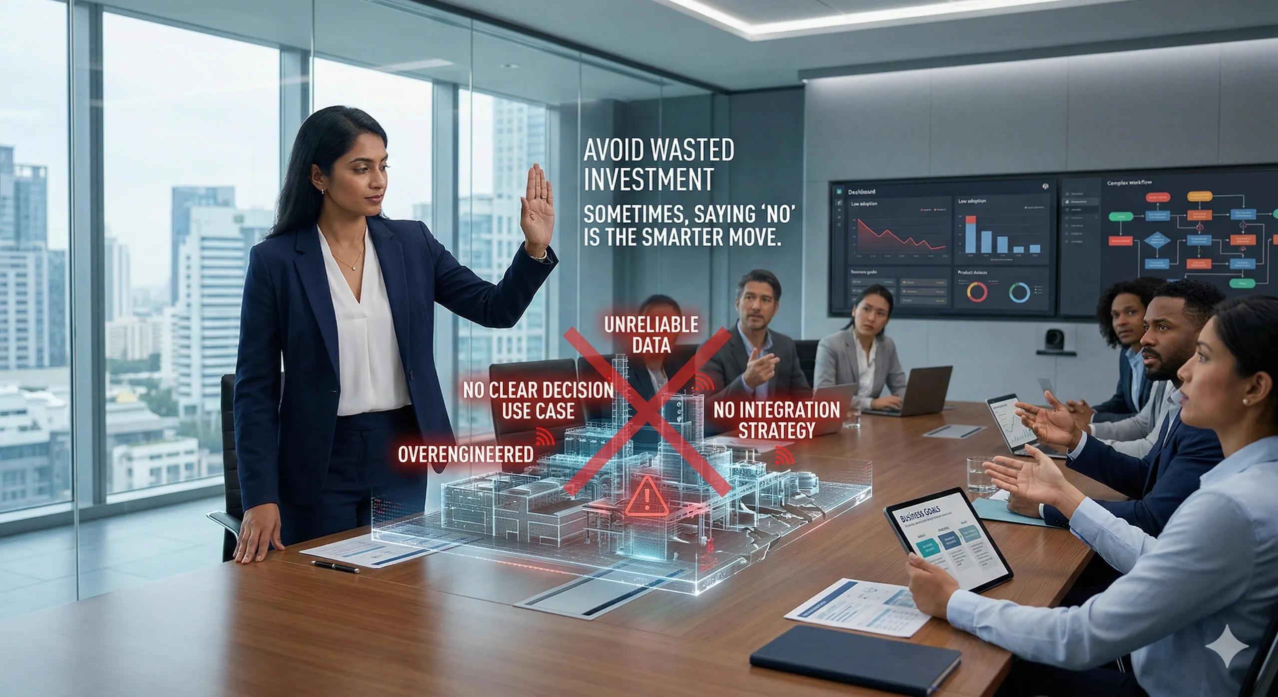 Not every problem needs a Digital Twin. Some need clarity first (Illustrative visualization for conceptual purposes).