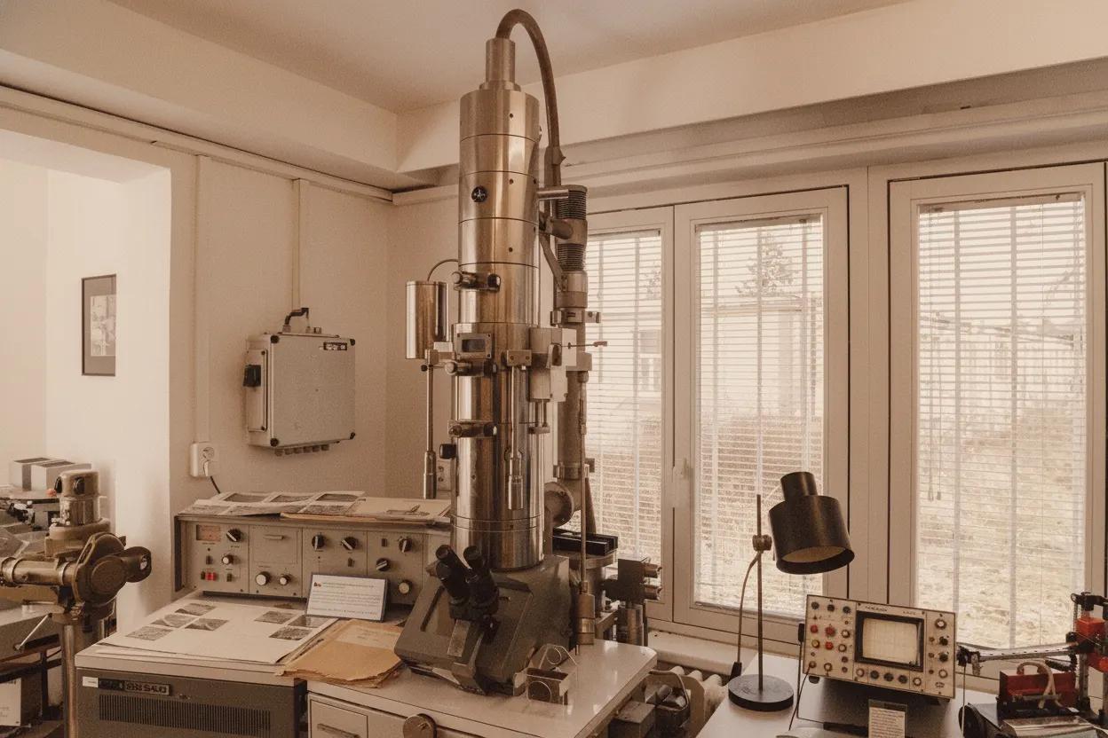 Elektronový mikroskop v laboratoři