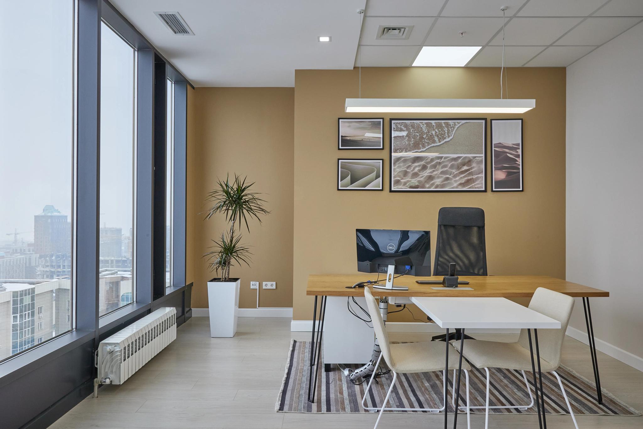 Modern Capital Tower office in Almaty with panoramic city views - professional commercial interior photography