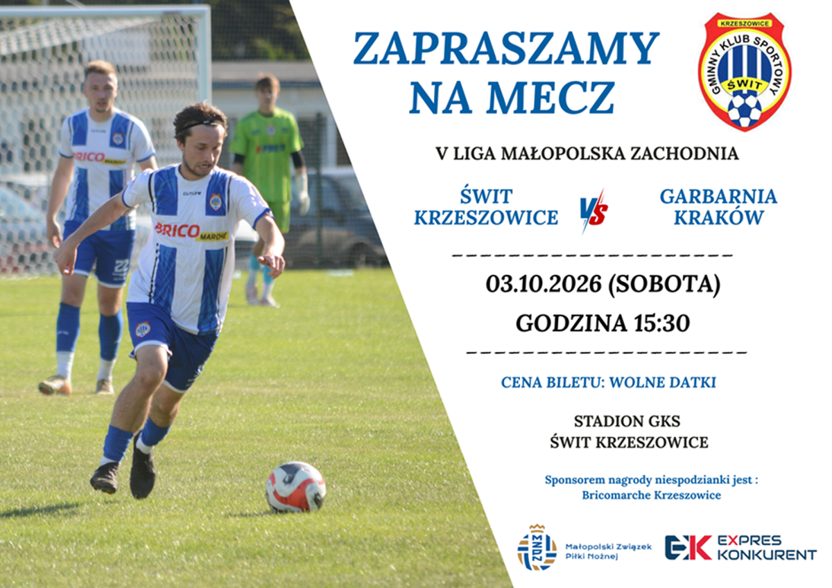 Mecz Świt Krzeszowice vs Garbarnia Kraków