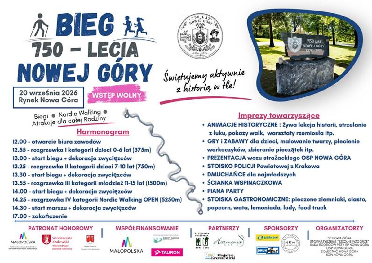 plakat Bieg 750-lecia Nowej Góry