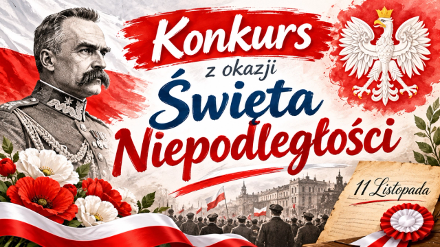 Marszałek Piłsudski, Orzeł Polski, kotylin, kwiaty biało-czerwone, flaga Polski, napis 11 listopada