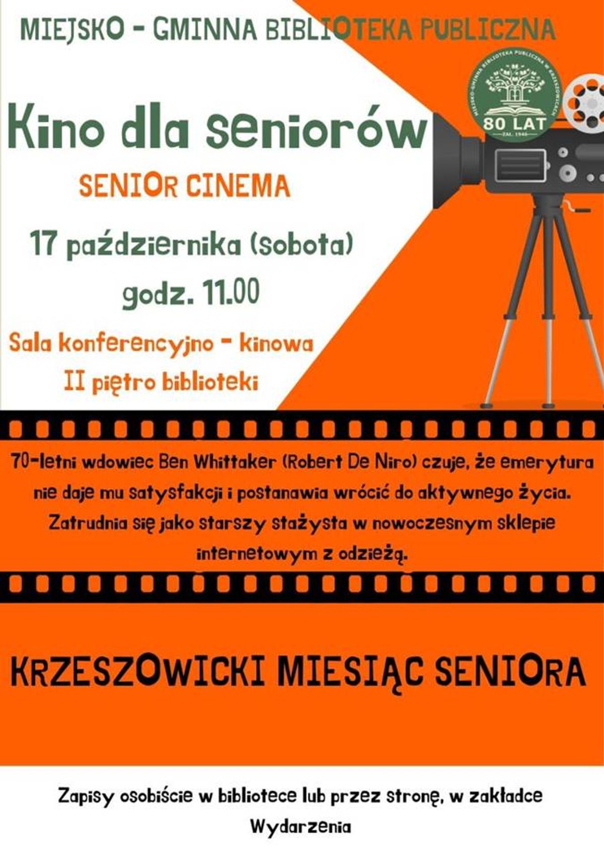 plakat Kino dla seniorów