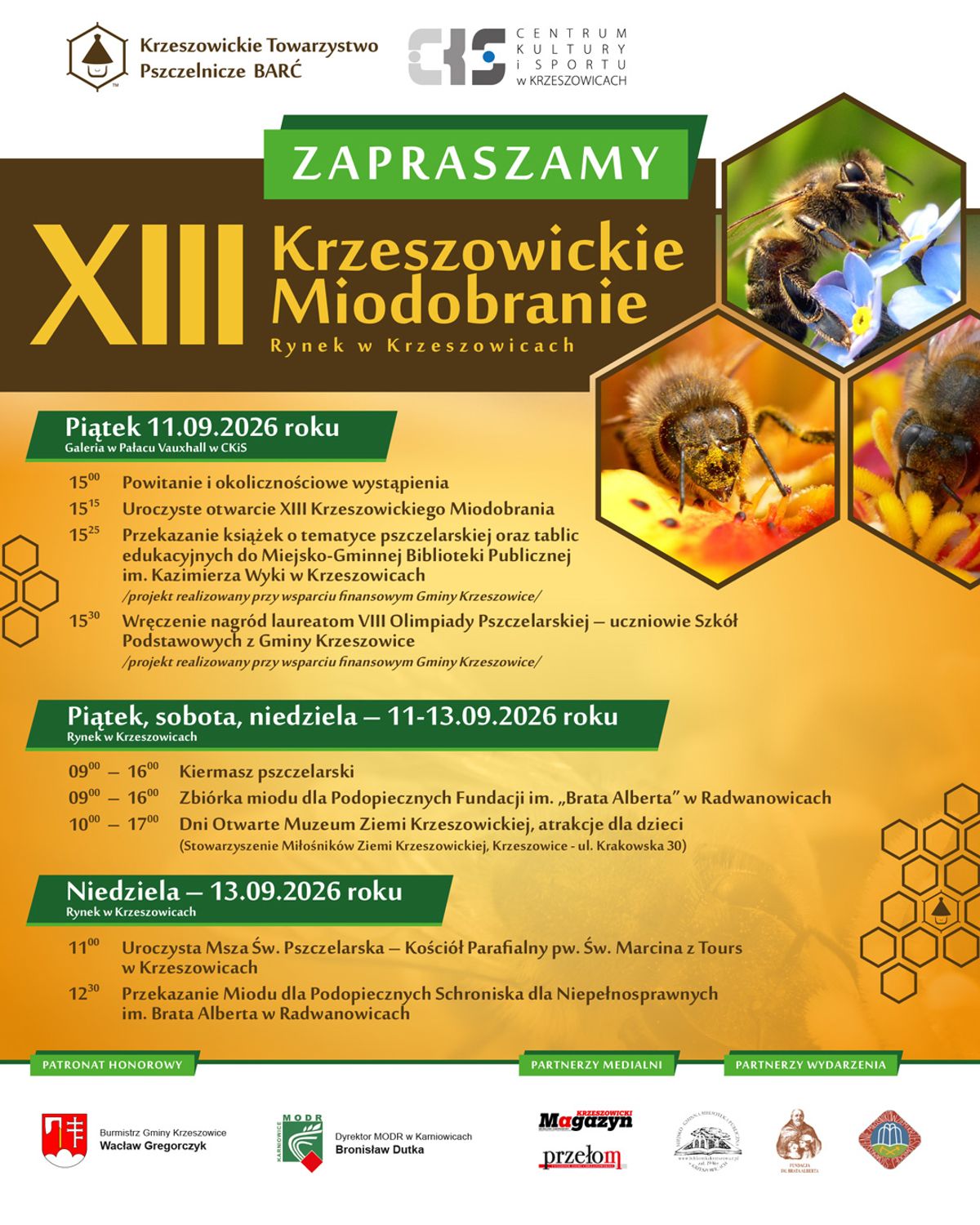 Plakat XIII Krzeszowickie Miodobranie