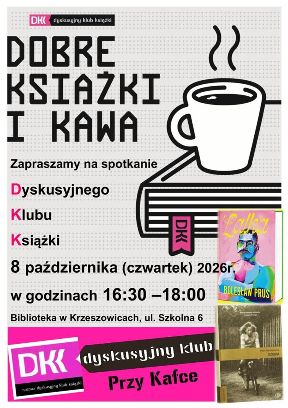 plakat Spotkanie Dyskusyjnego Klubu Książki