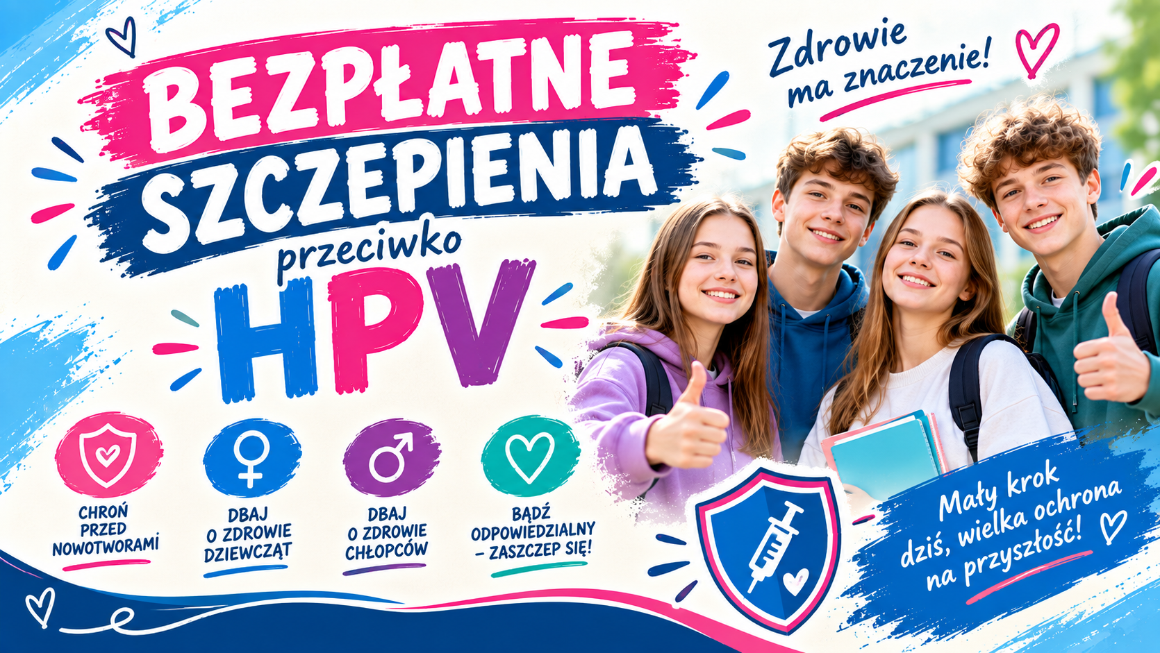 Uśmiechnięci uczniowie