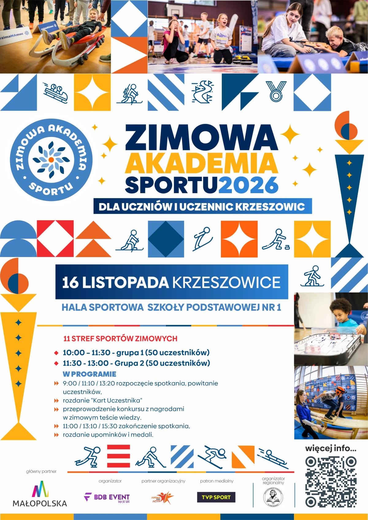 plakat Zimowa Akademia Sportu w Krzeszowicach