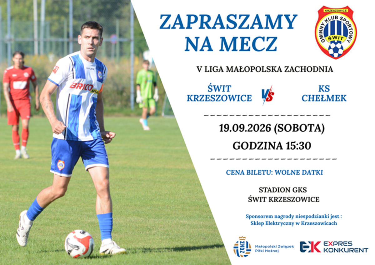 plakat Mecz Świt Krzeszowice vs KS Chełmek