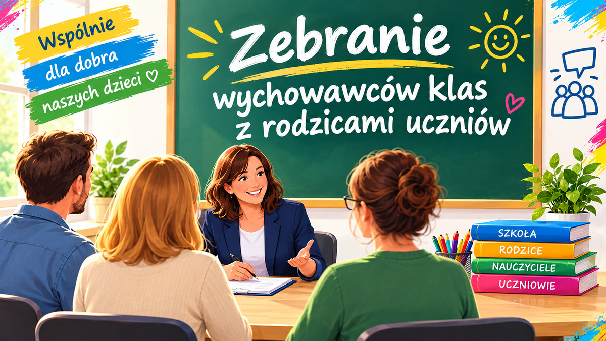 Nauczyciel rozmawia z rodzicami
