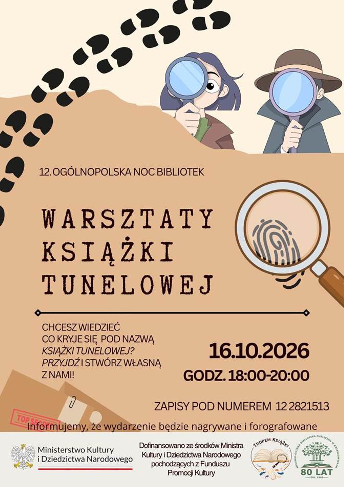 plakat Warsztaty książki tunelowej