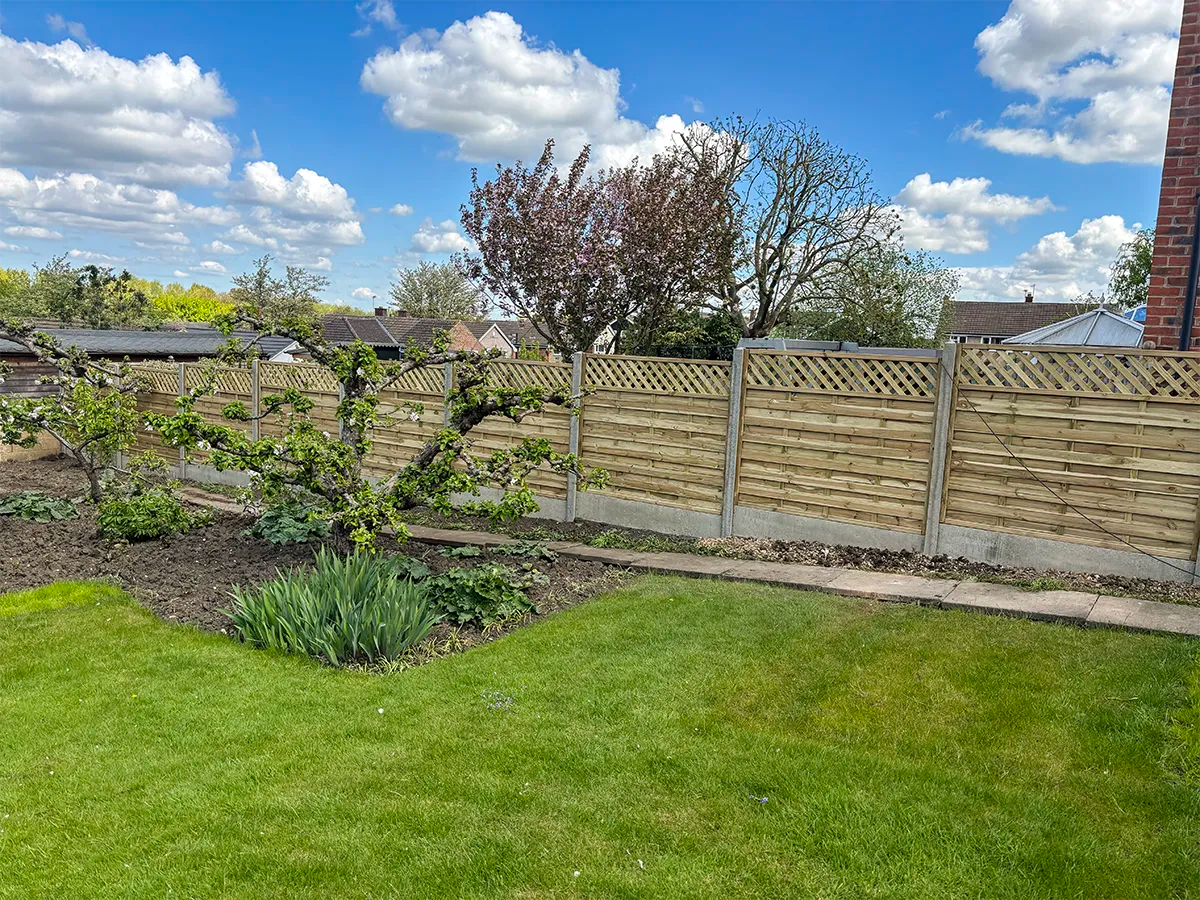 New fence in a garden